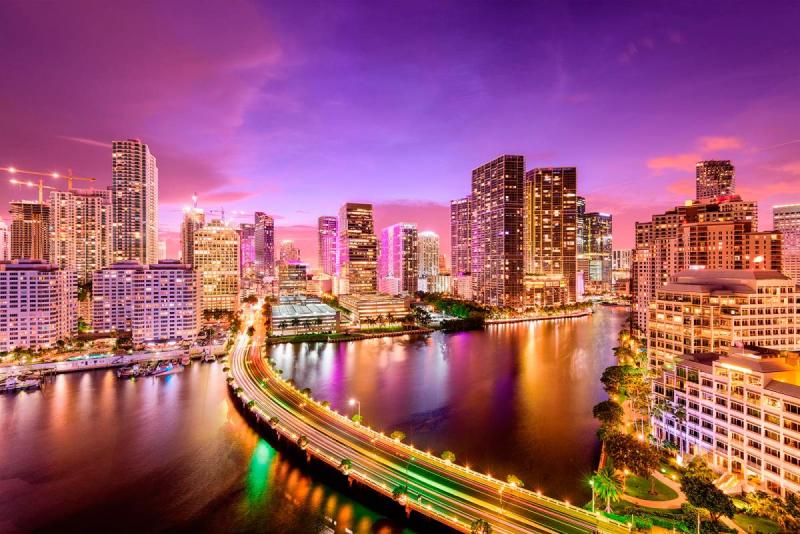 Brickell Key Night View